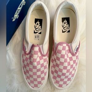 Vans Classic Slip-On Checkerboard Pink Dawn | Women’s 9.5 | NWT